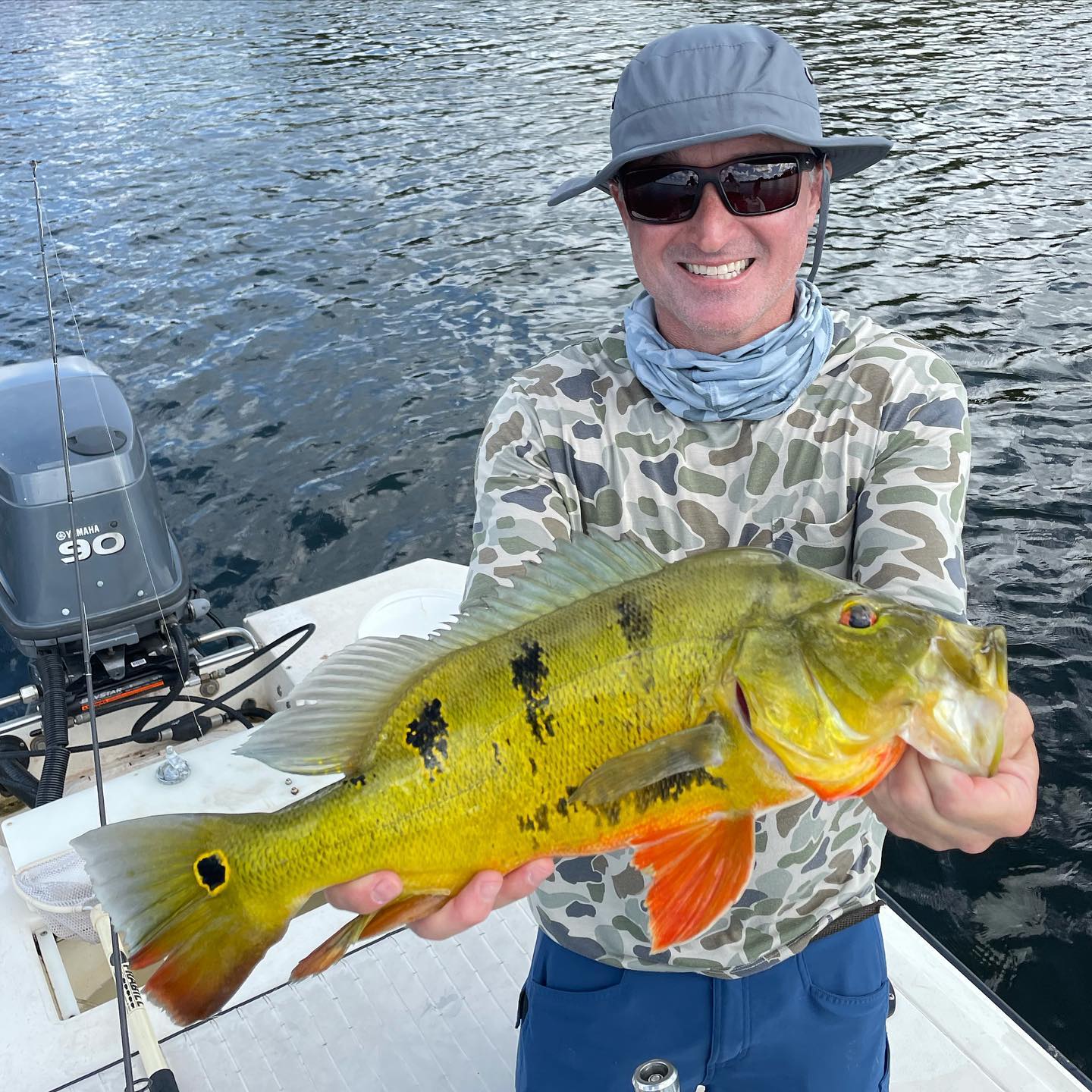 Both half days today wanted Peacock Bass and they both scored with TANKS. Len and his dad Tommy were skilled light tackle anglers and caught 3 very impressive fish, and Gina put a hurtin’ on her husband Mark with two CHUNKY Fat-back peas, plus each trip had some good action in between. #GOHARDFISHING #GOHARDINTHEPAINT #ITRYHARD #miami #charterfishing #miamisluckiestcharterboat @starbrite_com