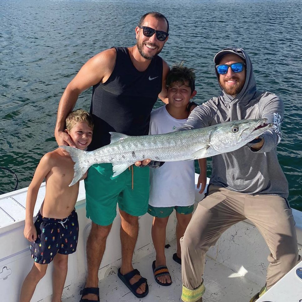 Great morning for repeat angler Dan: this time he brought his boys. They caught a big Shark, Barracuda and a half dozen keeper Mangroves for dinner in Biscayne Bay. #GOHARDINTHEPAINT #GOHARDFISHING #takeakidfishing @costasunglasses @pennfishing @starbrite_com #miamibeach #charterfishing